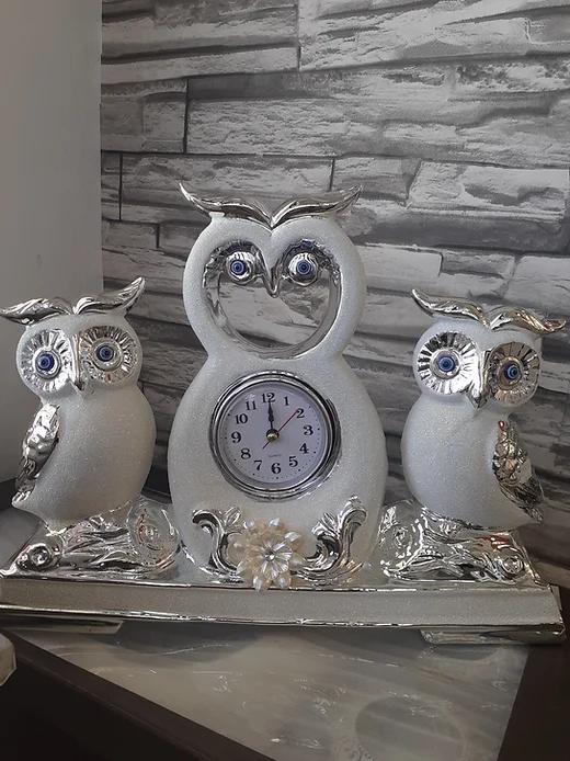 Ceramic Owl Display With Clock Owl