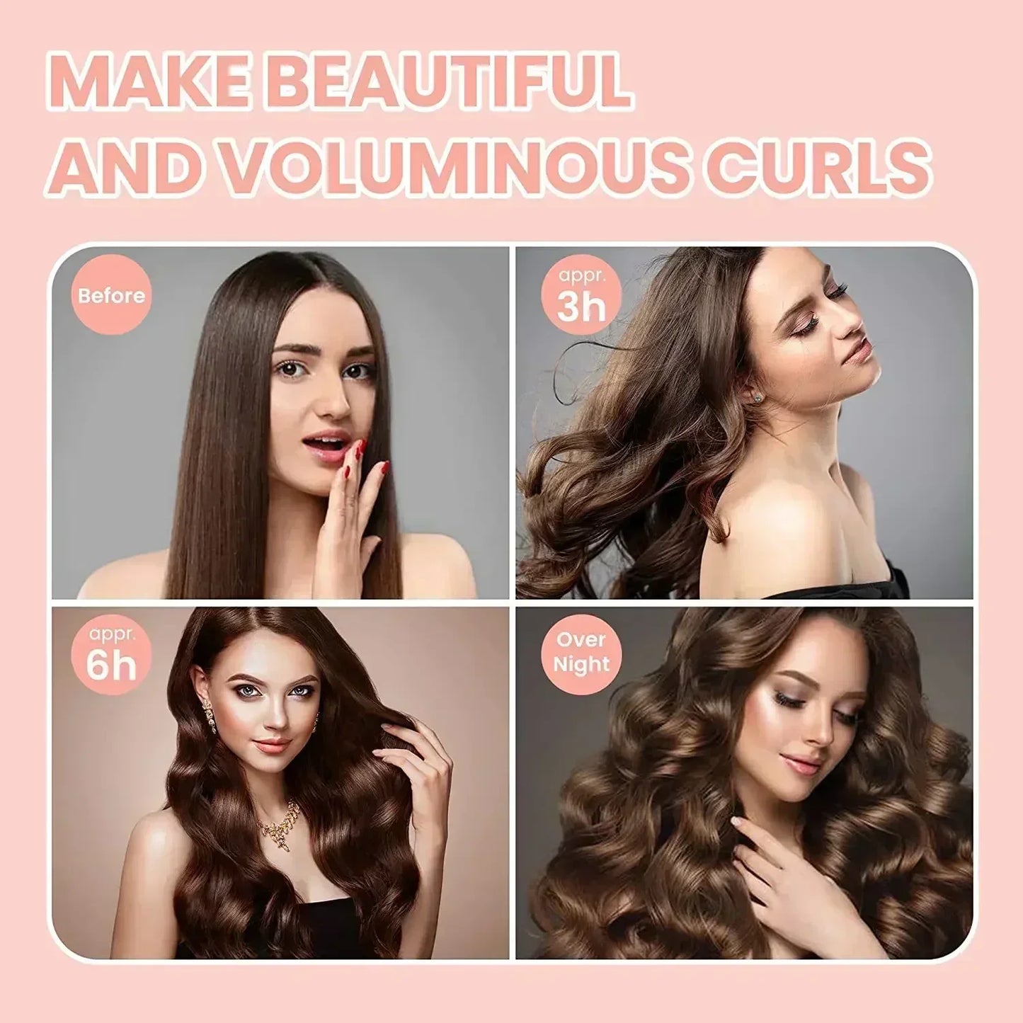 Heatless Hair Curlers Rod Headband – No Heat Curling Headband for Effortless Waves